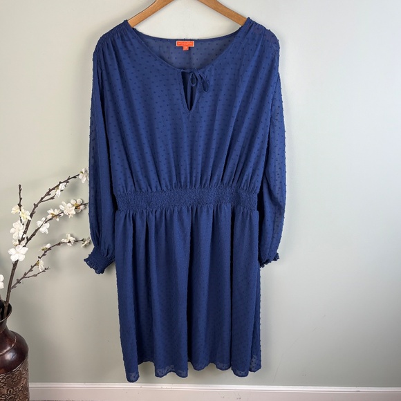 ModCloth Smocked Waist Swiss Dot Dress Size 2X - Picture 3 of 5